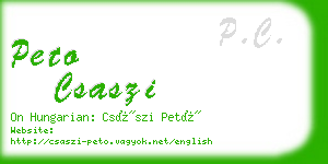 peto csaszi business card